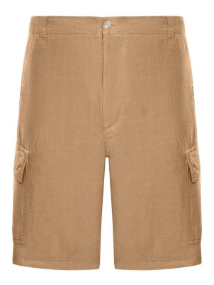 120% LINO: Trousers Shorts - Linen Cargo Bermuda Shorts