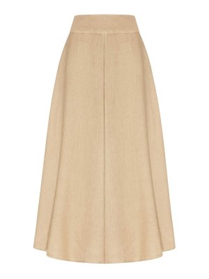 120% LINO: Long skirts - Long Linen Flower Skirt With Waistband