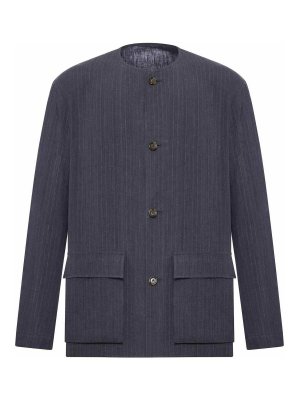 LARDINI: giacche casual - Giacca coreana in lino gessato