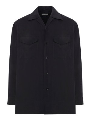 LEMAIRE: shirts - Convertible Collar Shirt In Dry Silk