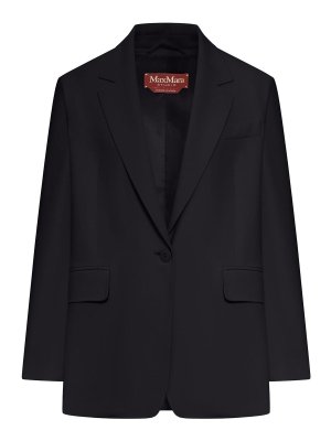 Max Mara: knee length coats - Single-Breasted Cady Blazer