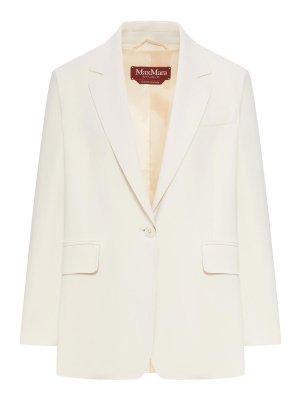 Max Mara: blazers - Single-Breasted Cady Blazer