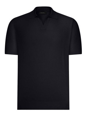 NOME: polo shirts - Short-Sleeved Silk And Cotton Polo Shirt