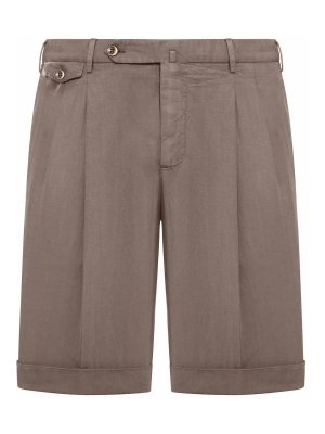 PT TORINO: Trousers Shorts - Linen Blend Bermuda Shorts