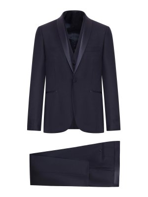 TAGLIATORE: formal suits - Single-Breasted Virgin Wool Tuxedo