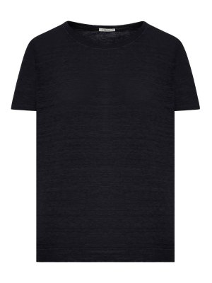 TRANSIT: t-shirt - T-shirt Girocollo In Lino Effetto Melange