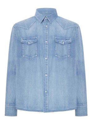 VISVIM: shirts - Denim Shirt With Snap Buttons