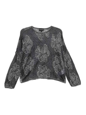 EMPORIO ARMANI: Strickpullover mit Rundhalsausschnitt - Rundhalspullover - Blau