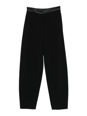 EMPORIO ARMANI: pantaloni casual - Pantaloni affusolati con finiture in raso
