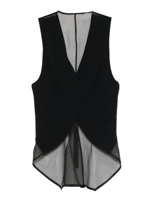 EMPORIO ARMANI: maglieria gilet - Gilet con pannelli trasparenti