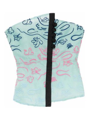 EMPORIO ARMANI: Tops & Tank tops - Embroidered Strapless Top