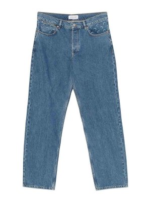 MARINE SERRE: Jeans Rectos - Vaqueros Rectos - Azul