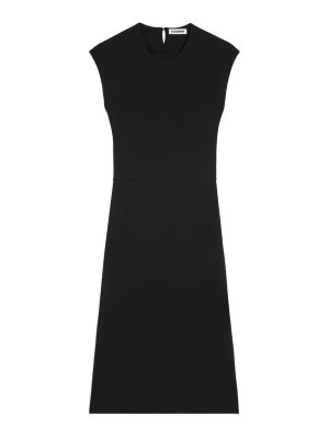 JIL SANDER: Strickpullover mit Rundhalsausschnitt - Rundhalspullover - Schwarz