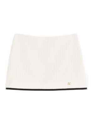 VALENTINO: pantaloni shorts - Pantaloni gonna in cotone tweed