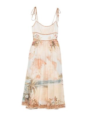 ZIMMERMANN: abiti al ginocchio - Abito da picnic in lino Mahon