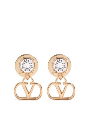 VALENTINO GARAVANI: Orecchini - Orecchini con strass firma Vlogo