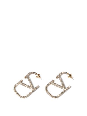 VALENTINO GARAVANI: Orecchini - Orecchini con strass firma Vlogo