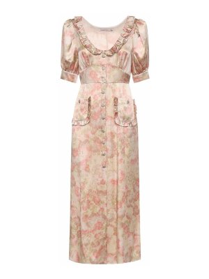 ALESSANDRA RICH: abiti al ginocchio - Vestito midi in jacquard di seta stampata