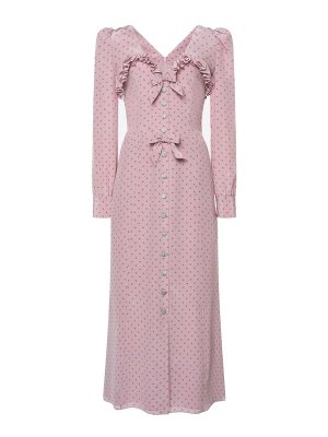 ALESSANDRA RICH: abiti al ginocchio - Vestito midi a pois con volant