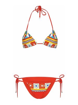 DOLCE & GABBANA: bikinis - Printed triangle bikini