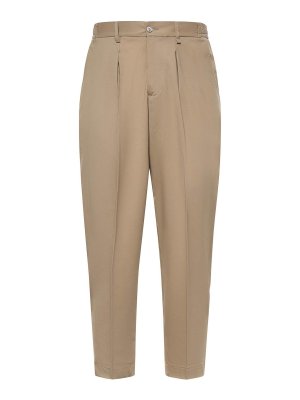 GIULIANO GALIANO: casual trousers - Wool Blend Korb Trousers