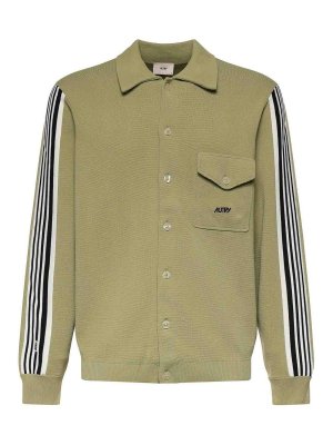 AUTRY: casual jackets - Viscose Knit Overshirt With Logo