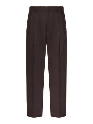 BEABLE: casual trousers - Wool Blend Mat Trousers