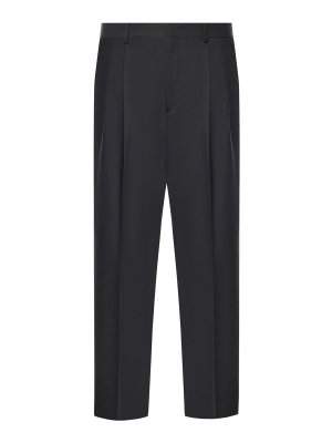 BEABLE: casual trousers - Wool Blend Mat Trousers