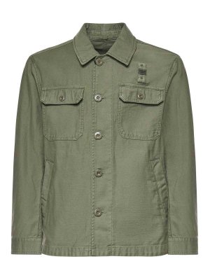 BLAUER: shirts - Cotton Overshirt With Logo
