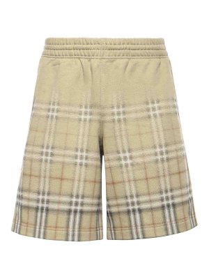 BURBERRY: Trousers Shorts - Gradient Check Cotton Shorts
