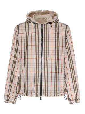 BURBERRY: casual jackets - Check Reversible Hooded Jacket