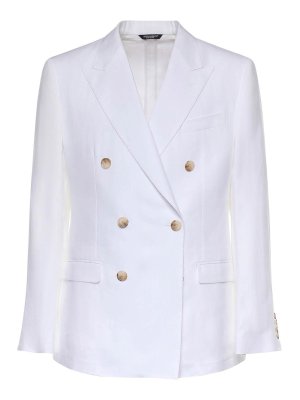 DOLCE & GABBANA: blazers - Double-Breasted Linen Jacket