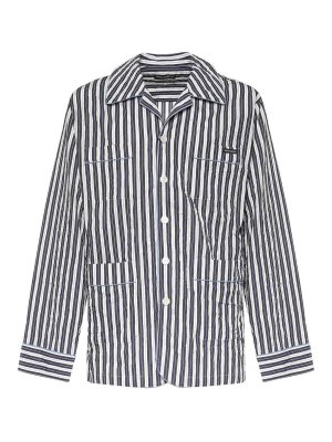DOLCE & GABBANA: shirts - Striped Vanity Shirt With Logo