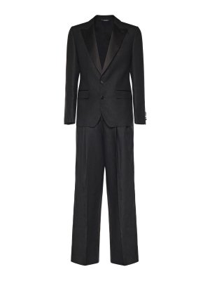 DOLCE & GABBANA: formal suits - Single-Breasted Linen Suit