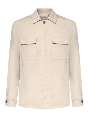 ELEVENTY: casual jackets - Lyocell And Linen Overshirt