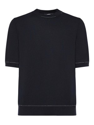 ELEVENTY: Strickpullover mit Rundhalsausschnitt - Rundhalspullover - Blau