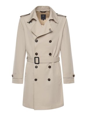FAY: trench coats - Cotton-Blend Microfaille Trench Coat
