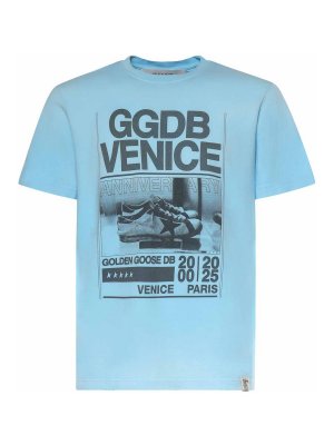 GOLDEN GOOSE: t-shirts - Cotton Jersey T-Shirt With Print