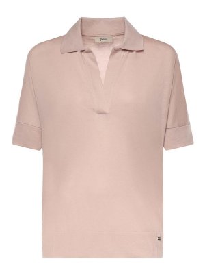 HERNO: polo shirts - Glam Knit Effect Polo