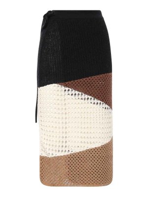 AKEP: Knee length skirts & Midi - Openwork Knit Midi Skirt