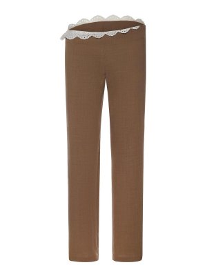 MAGDA BUTRYM: pantaloni casual - Pantaloni In Lana Con Cintura In Pizzo