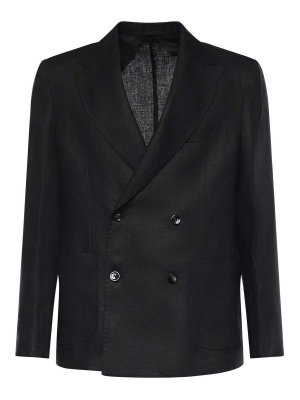 MICHAEL COAL: blazers - Double-Breasted Linen Blazer