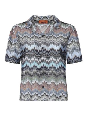 MISSONI: shirts - Viscose Chevron Shirt With Snakeskin Motif