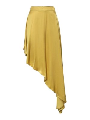 NINEMINUTES: Knee length skirts & Midi - Asymmetrical Satin Skirt
