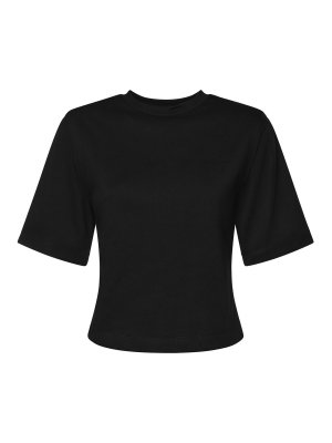 NINEMINUTES: t-shirts - Cotton Jersey Cropped T-Shirt