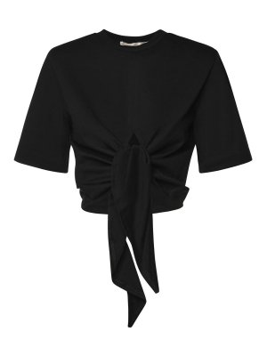 NINEMINUTES: t-shirts - Cropped Cotton T-Shirt