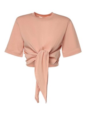 NINEMINUTES: t-shirts - Cropped Cotton T-Shirt