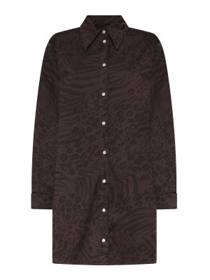 Pinko: abiti al ginocchio - Vestito chemisier con stampa animalier
