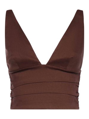 Pinko: Top e canotte - Top in lino rubino
