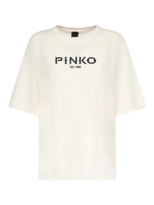 Pinko: t-shirts - Jersey T-Shirt With Logo